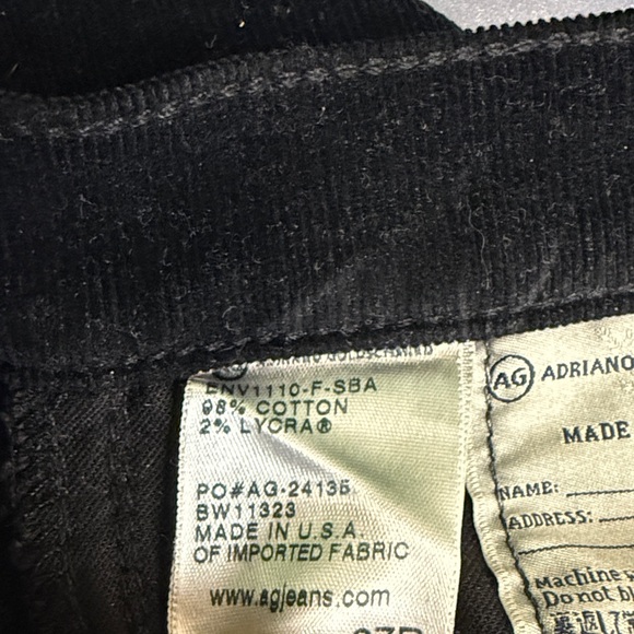 AG The Stilt Black Corduroy Jeans - Picture 4 of 4